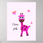 Roze giraffe poster (Voorkant)