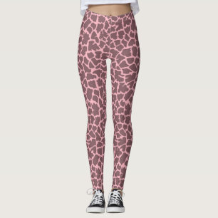 Roze Giraffe Print Leggings