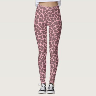 Roze Giraffe Print Leggings