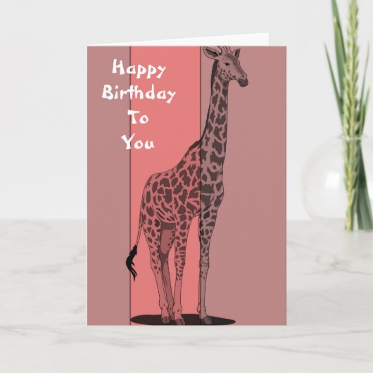 Roze Giraffe Schets Kaart (Voorkant)