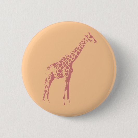 Roze Giraffe Schets Ronde Button 5,7 Cm (Voorkant)