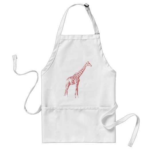 Roze Giraffe Schets Standaard Schort (Voorkant)