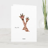 Roze Giraffes Verjaardag Kaart (Achterkant)
