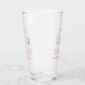 Roze, girale cocktailflorale waterverf bachelorett glas (Links)