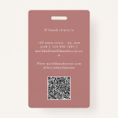 Roze girale roos goud modern stijlvol badge (Achterkant)