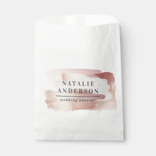 Roze girale roos goud moderne, stijlvolle business bedankzakje (Voorkant)