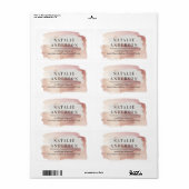 Roze girale roos goud moderne, stijlvolle business etiket (Full Sheet)