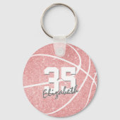 roze girale sleutelhanger met jersey number (Achterkant)