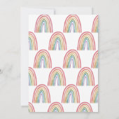 Roze Girl Boho Waterverf Rainbow Baby shower Kaart (Achterkant)