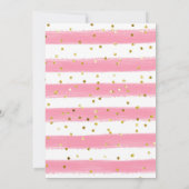 Roze Girl Dinosaur Tea-Rex Party Invitation Kaart (Achterkant)