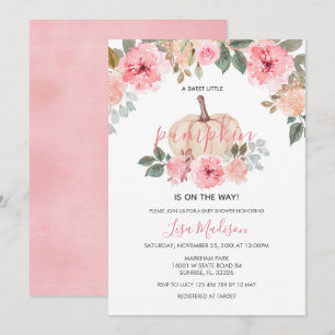 Roze Girl Pumpkin is onderweg Baby shower Kaart