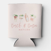 roze girly bach & booze bachelorette weekend chic blikjeskoeler (Voorkant)