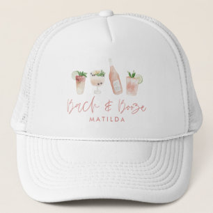 roze girly bach & booze bachelorette weekend chic trucker pet