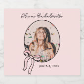 Roze Girly Bows & Babes Bachelorette aangepaste wi Likeurfles Etiket (Enkel label)