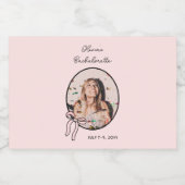 Roze Girly Bows & Babes Bachelorette Custom Mini Likeurfles Etiket (Enkel label)