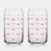 Roze Girly Coquette Bow & Macarons Blikvorm Glas (Rechts)