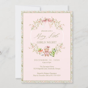 Roze Girly Coquette Meisjes Night Holiday Party Kaart