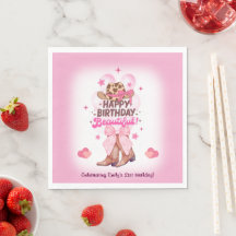 Roze Girly Cowgirl Laarzen en Pet Custom Birthday