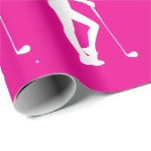 Roze Girly Golf Party inpakpapier (Rol Hoek)