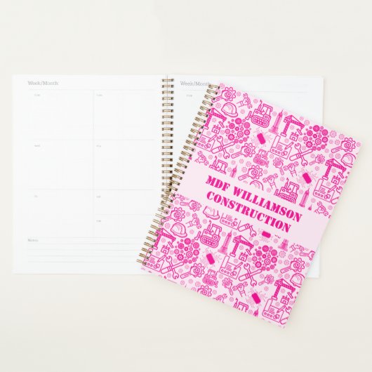 roze girly moderne Architectural Blueprint Enginee Planner (Display)