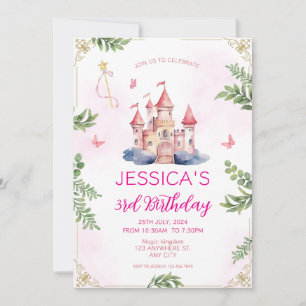 Roze Girly Princess Sprookjesmeisjes Verjaardag Ki Kaart