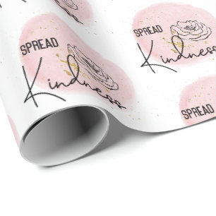 Roze Girly Spread Vriendelijkheid Cadeaupapier