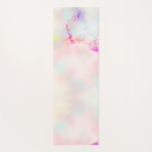 Roze Girly Zachte Pastel Gradient Alcohol Inkt Cus Yogamat (Achterkant)