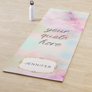 Roze Girly Zachte Pastel Gradient Alcohol Inkt Cus Yogamat
