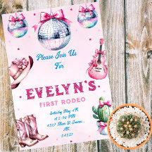 Roze Gitaar Cowboy Party Cactus Verjaardag