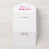 Roze gitaar Laatste Bash in Nash Bachelorette All In One Uitnodiging (Buitenkant)