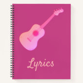  Roze gitaar voor tekst notebook Notitieboek (Voorkant)