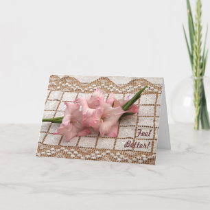 Roze Gladiola Get Well Card Kaart