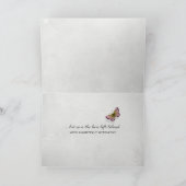 Roze Gladiola over Mirror Sympathie Kaart (Binnen)