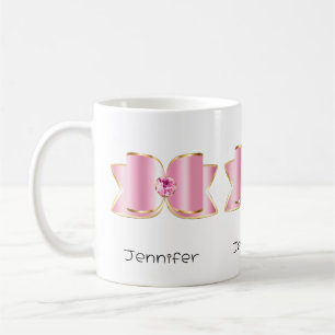 Roze Glam Bow met een Center Edelsteen Koffiemok