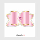 Roze Glam Bow met een Center Edelsteen Sticker (Vel)