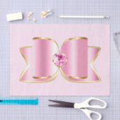 Roze Glam Bow met een Center Edelsteen Tissuepapier (Craft)