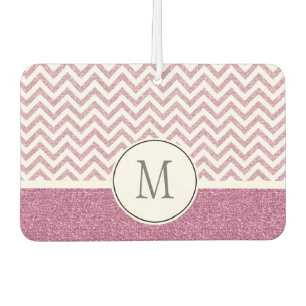 Roze Glam Faux Glitter Chevron Luchtverfrisser