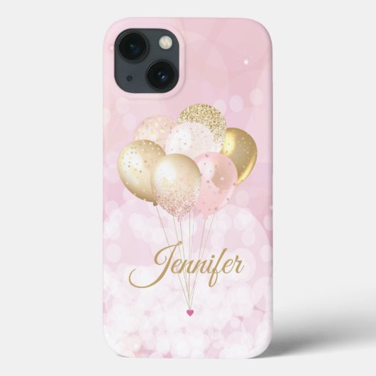 Roze Glam Glitter-ballon Case-Mate iPhone Case (Achterkant)