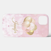 Roze Glam Glitter-ballon Case-Mate iPhone Case (Achterkant (horizontaal))