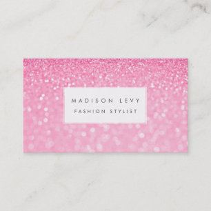 Roze Glam Glitter Glamour Mode Stylist Visitekaartje