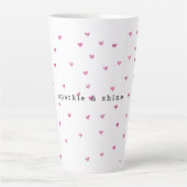 Roze glam Glitter Hearts Latte Mok (Voorkant)