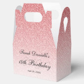 Roze Glam Glitter Persoonlijk Bedankdoosjes (Geopend)