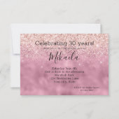 Roze Glam Glitzy Glitter Kaart (Voorkant)