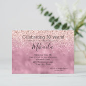 Roze Glam Glitzy Glitter Kaart (Staand voorkant)