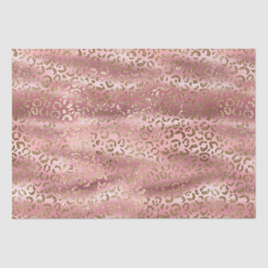 Roze Glam Goud Luipaard Dierenprint Tissuepapier (Voorkant)