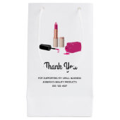 Roze Glam Lipstick & Nagellak Schoonheidsthema Biz Klein Cadeauzakje (Voorkant)