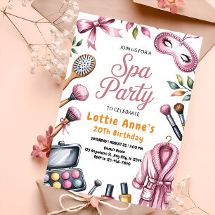 Roze Glam Spa Feest Kaart