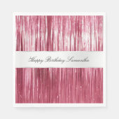  Roze Glam Tinsel Stripes Servet (Voorkant)