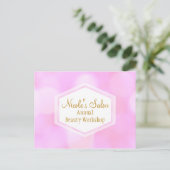 Roze Glamour Lichten Bokeh Chic Evenement Postkaar Briefkaart (Staand voorkant)