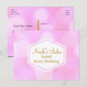 Roze Glamour Lichten Bokeh Chic Evenement Postkaar Briefkaart (Voorkant / Achterkant)